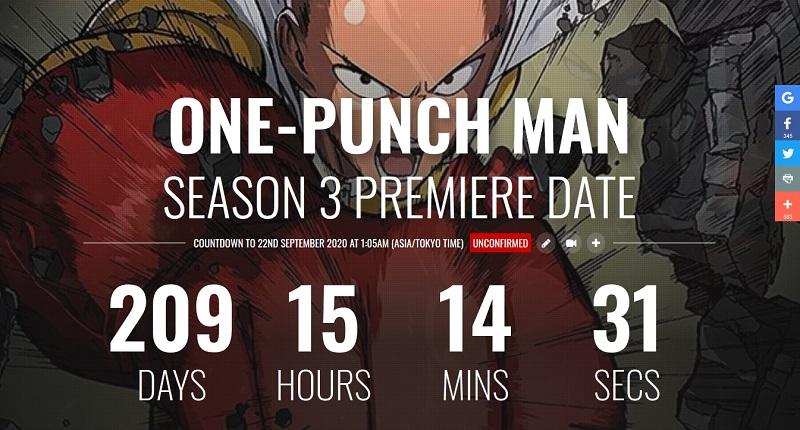 One Punch Man' season 3 release date, spoilers: Countdown website places  anime's return in late September - EconoTimes