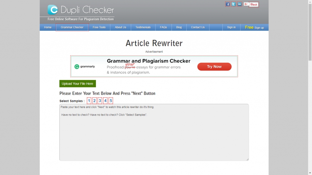 Article writers sign up