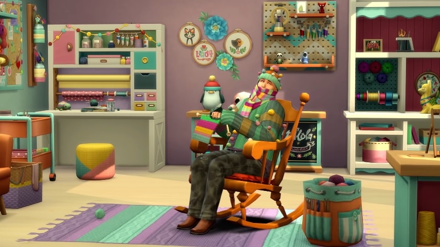 The Sims 4: Nifty Knitting' release date: Yarn Basket and Rocking ...